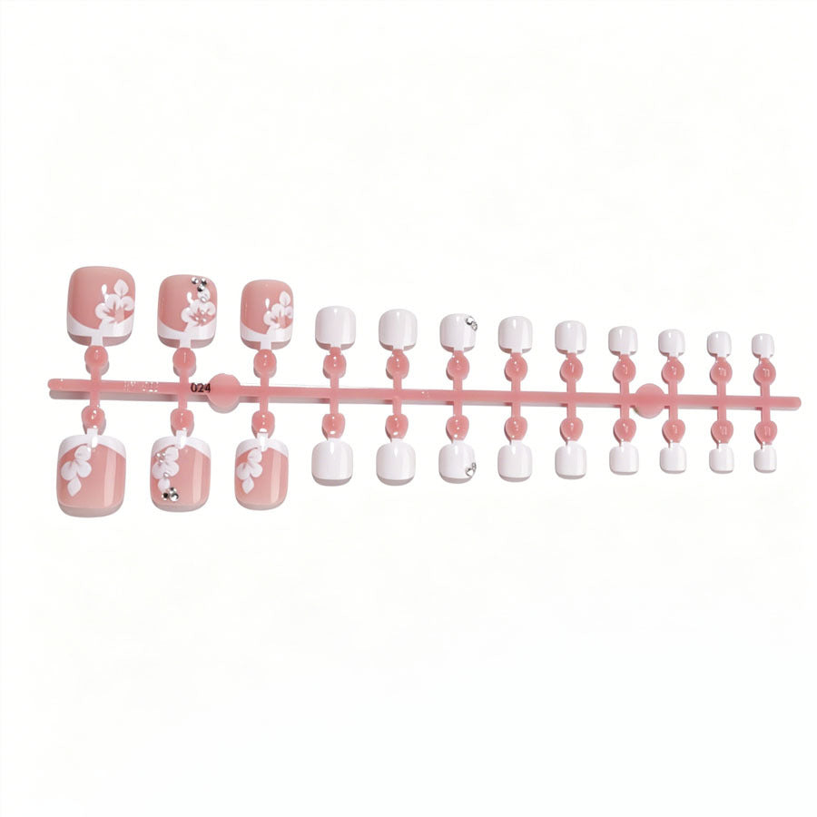 Artistic Floral Design Press-On Toe Nails Kalsten
