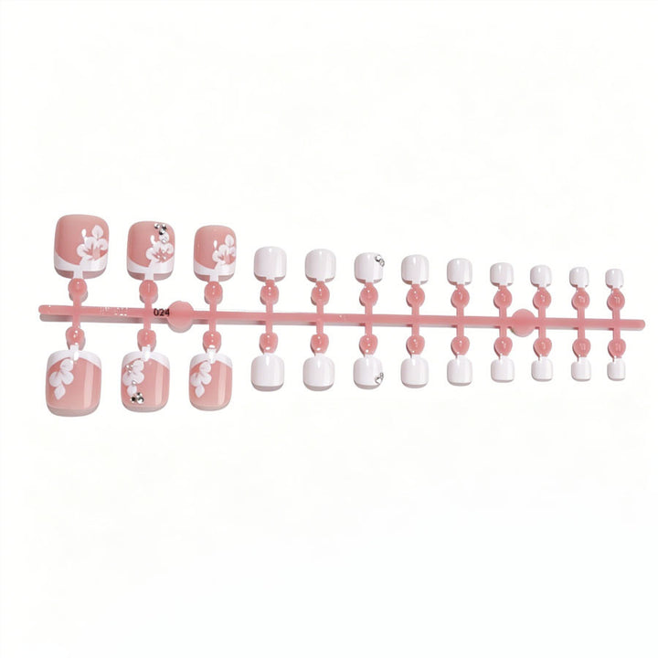 Artistic Floral Design Press-On Toe Nails Kalsten