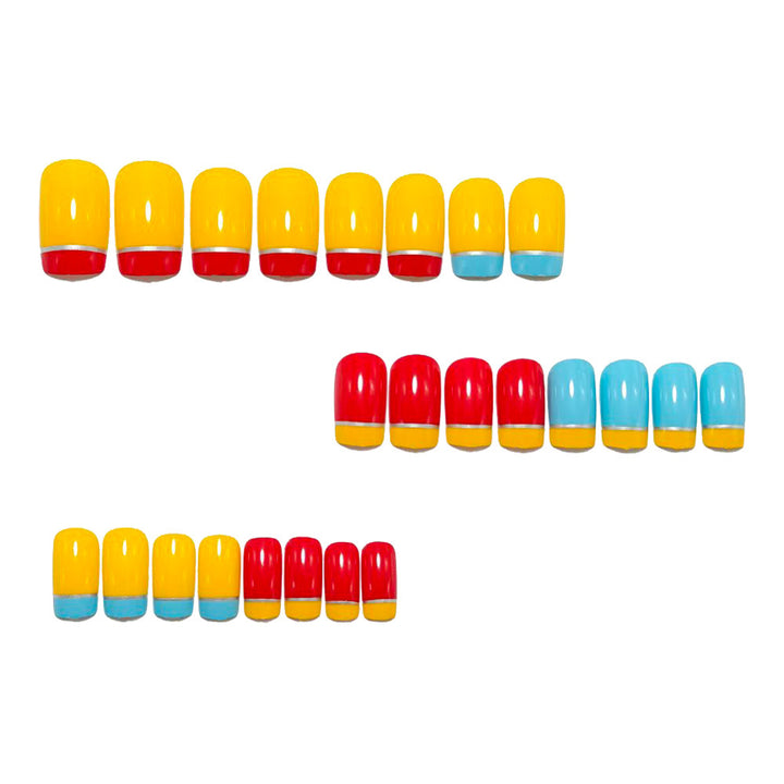 Acrylic nails with modern color block design Kalsten
