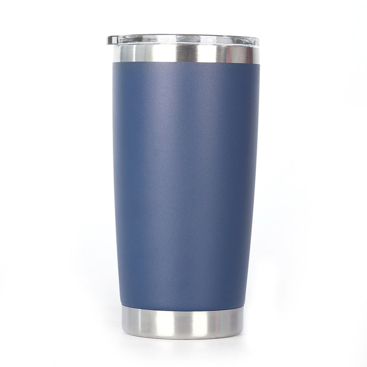 Ergonomic Tapered Insulated Stainless Steel Travel Tumbler With Clear Press-Fit Lid And Non-Slip Base