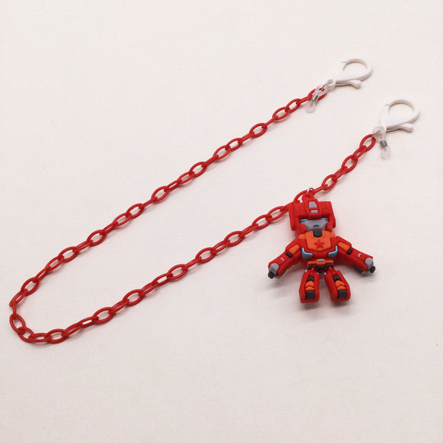 Playful glasses holder chain with robot motif Kalsten