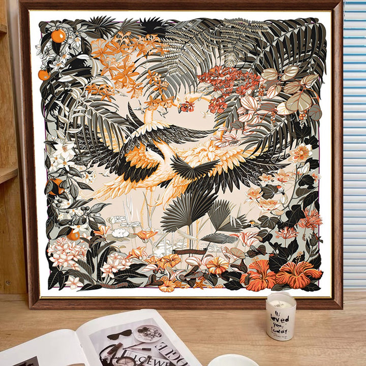 Arranged Floral Crane Artwork