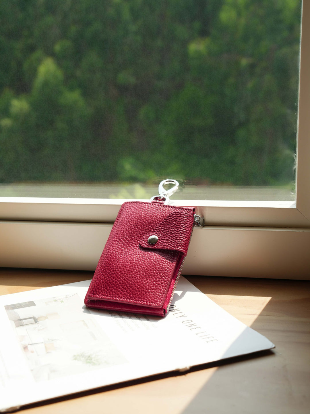 Premium Zippered Leather Card Holder