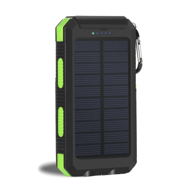 Solar-powered power bank with impact-resistant design and integrated carabiner Kalsten