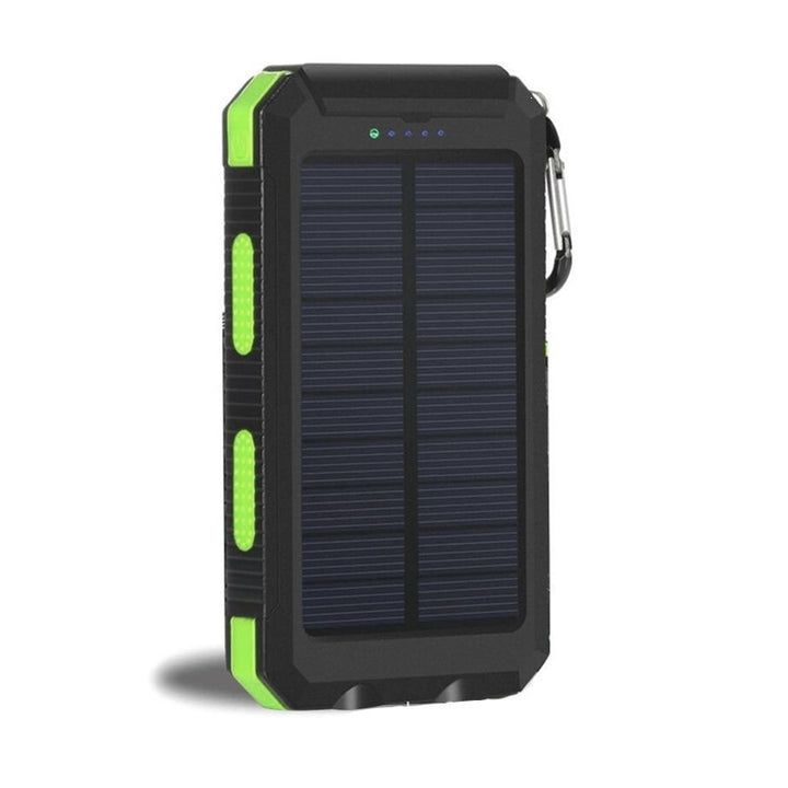 Solar-powered power bank with impact-resistant design and integrated carabiner Kalsten