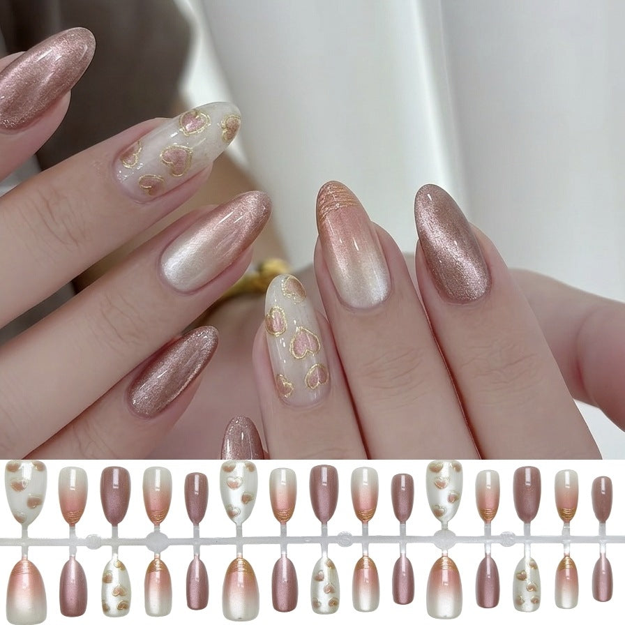 Glamorous Heart Pattern Press-On Nails