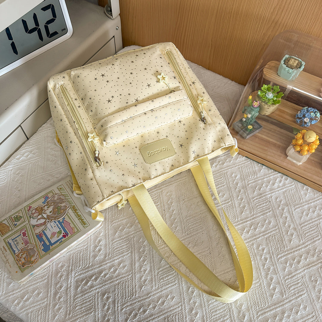 Stylish Multi-Compartment Backpack with Decorative Accents Kalsten
