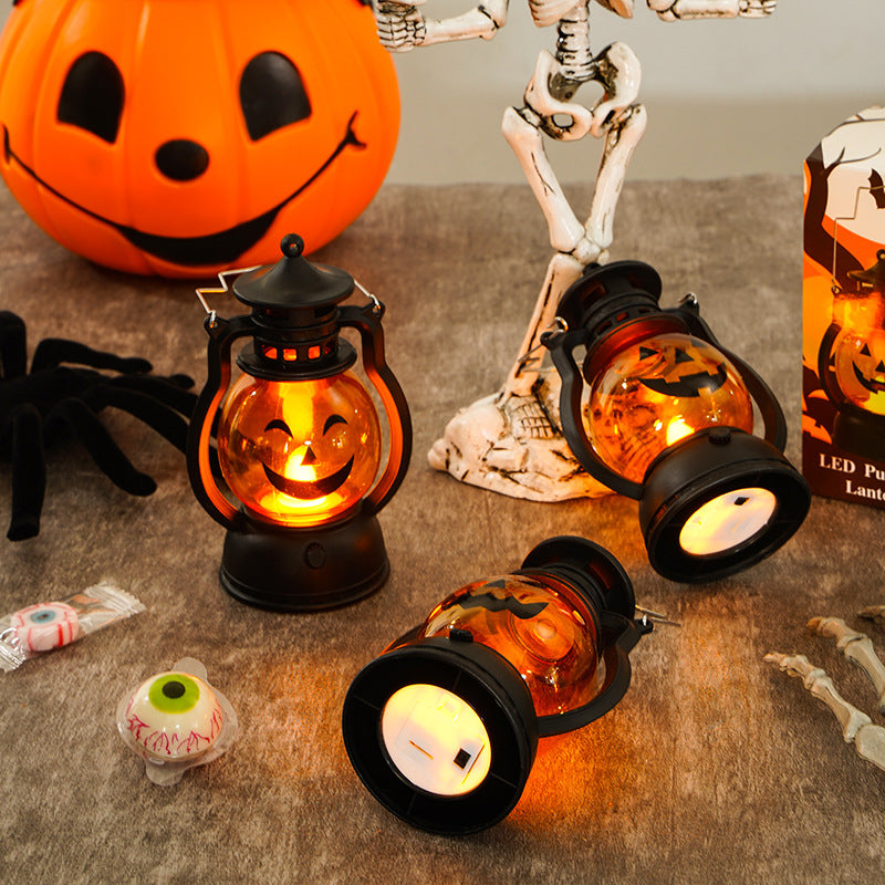 LED Pumpkin Lantern Decorative Battery-Operated Halloween Tabletop Light
