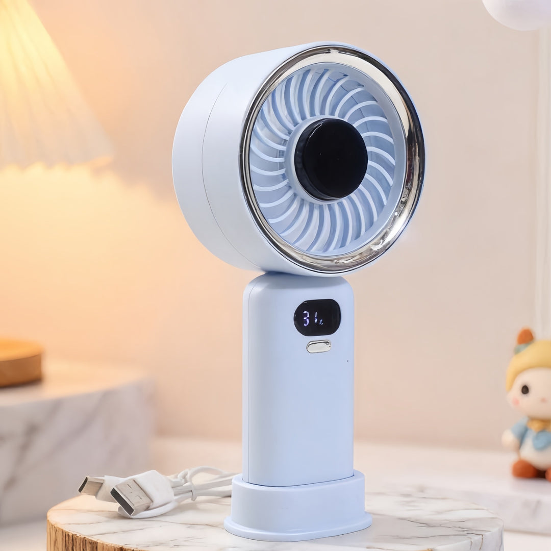 Ladies portable mini fan with digital speed display Kalsten