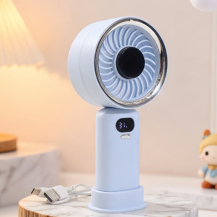Ladies portable mini fan with digital speed display Kalsten