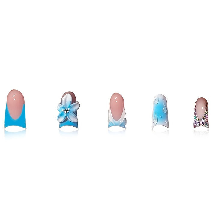 Elegant Artistic Floral Acrylic Nail Set Kalsten