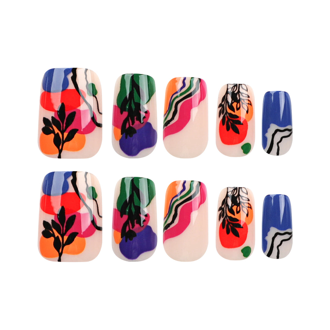 Artistic nail design with colorful accents Kalsten
