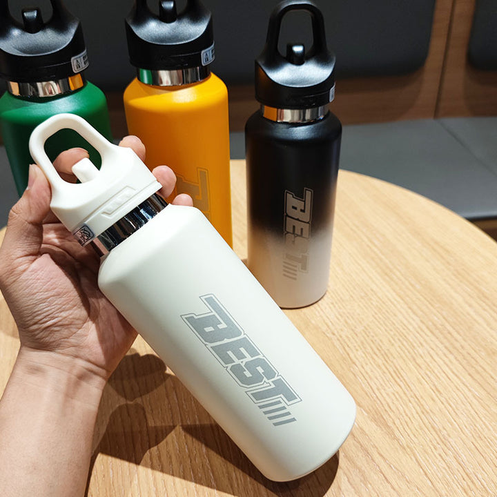 Women's sustainable stainless steel water bottle with leak-proof lid and handle Kalsten