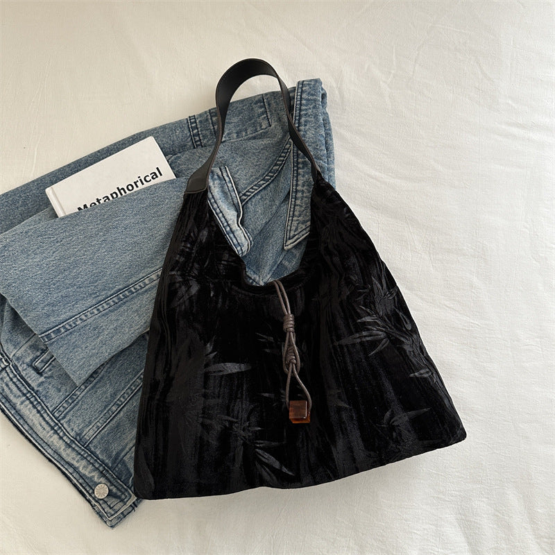 Versatile Velvet Shoulder Bag Kalsten