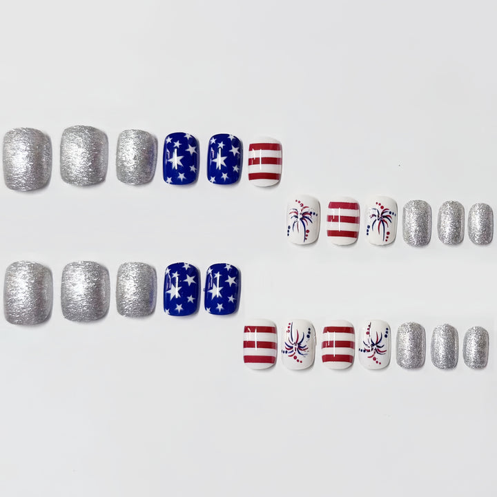 Patriotic Themed Press-On Nail Art Set Kalsten