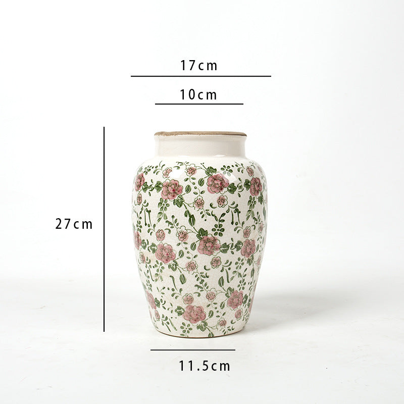 Floral Ceramic Vase with Artistic Design Kalsten