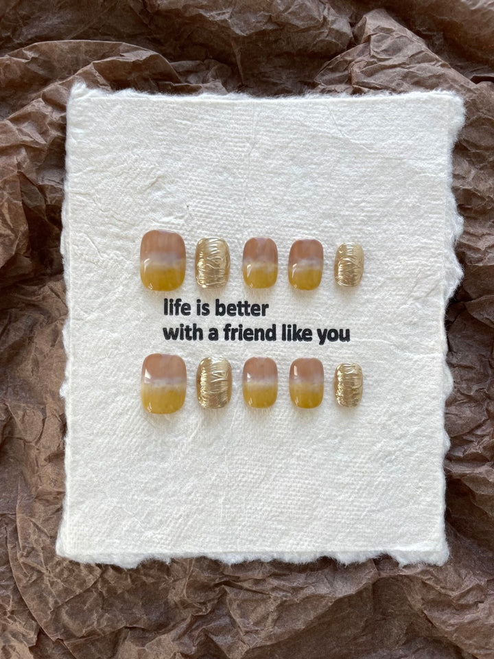 Creative Press-On Nail Art Set with Inspirational Message