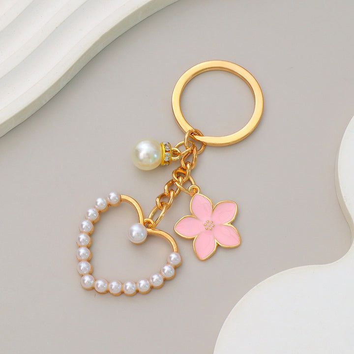Keychain with heart and flower motif Kalsten