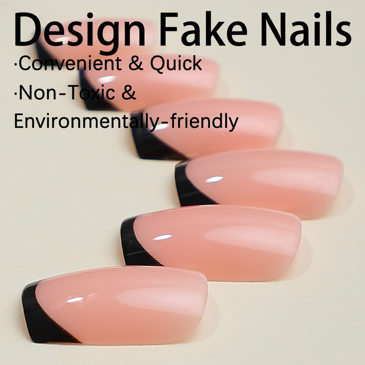 Art Nail Set with Elegant French Tip Design Kalsten