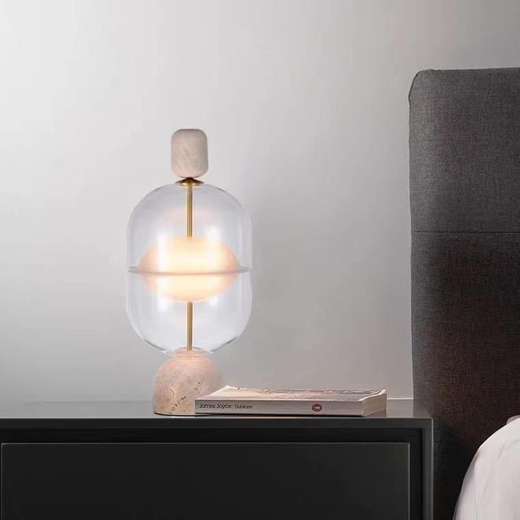 Minimalist Glass and Metal Floor Lamp