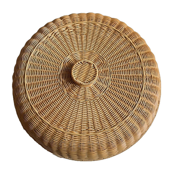 Handcrafted Round Woven Lidded Storage Basket Kalsten
