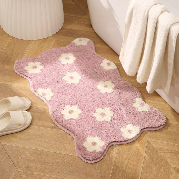 Floral Shaped Plush Bath Mat