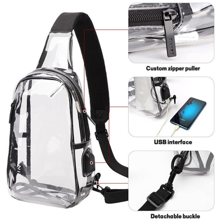 Transparent sling bag with practical multi-pocket design Kalsten