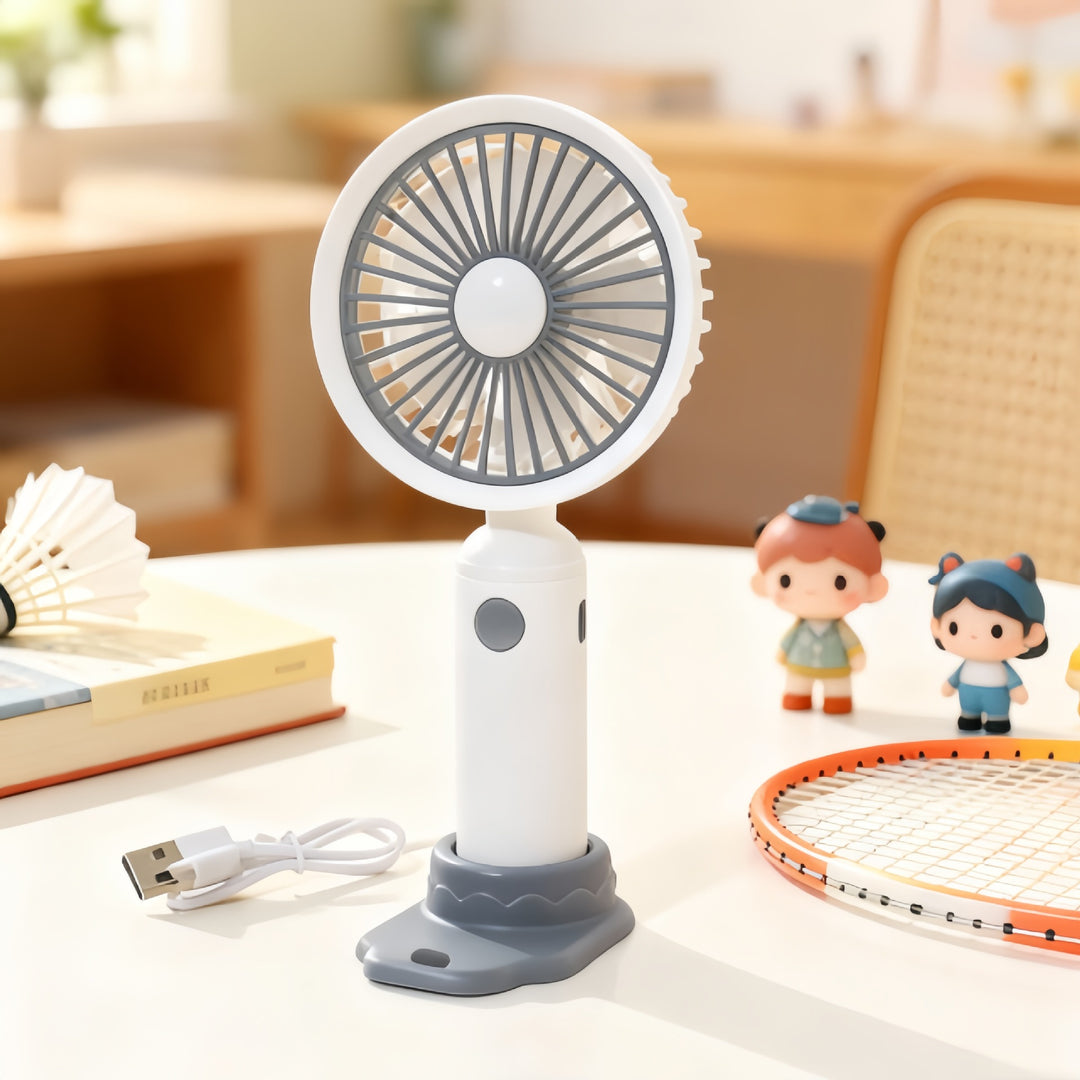 Ladies portable handheld fan with integrated spray function and USB charging port Kalsten