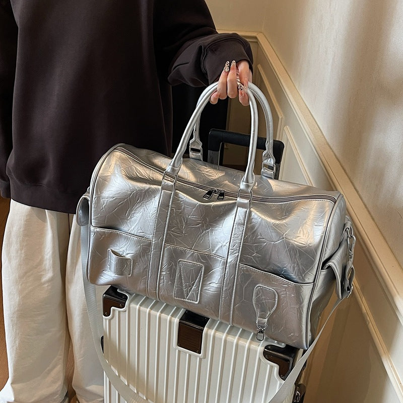 Durable Leather Weekender Duffel Bag