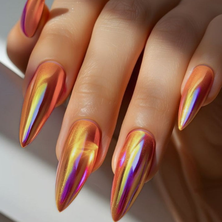 Shimmery Stiletto Press-On Nail Art Kalsten