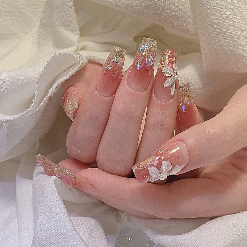 Elegant Floral Design Press-On Nail Art Set
