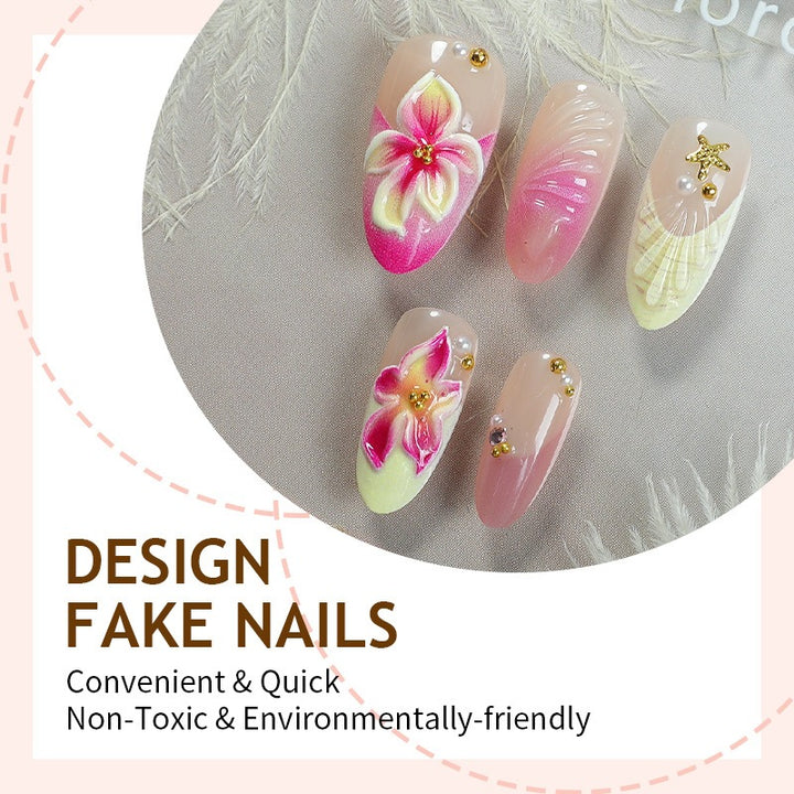 Artificial nail set with floral 3D designs Kalsten