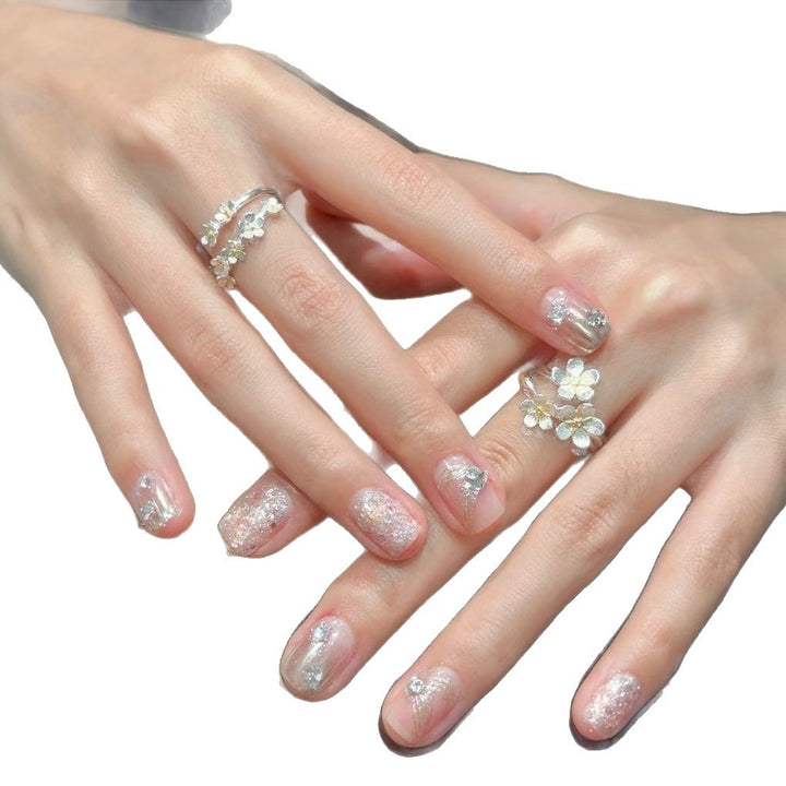 Floral Gemstone Accent Nail Art Set