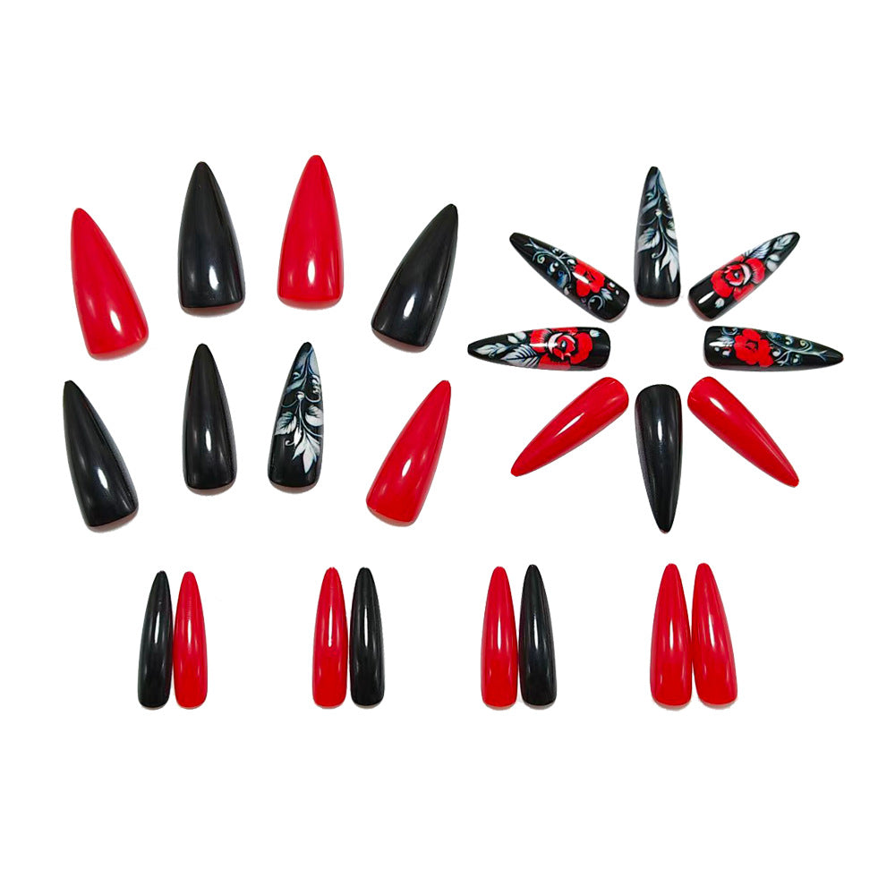 Artificial nails in elegant rose and glitter design Kalsten