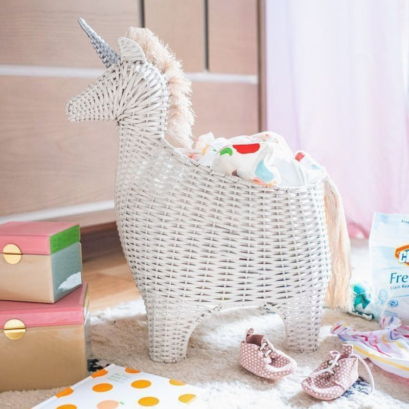 Playful decoration basket in unicorn design Kalsten