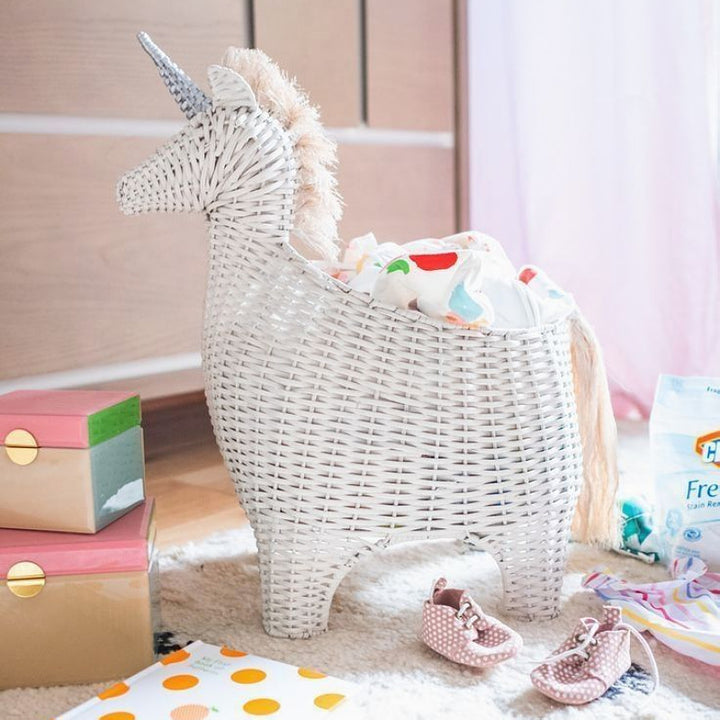 Playful decoration basket in unicorn design Kalsten