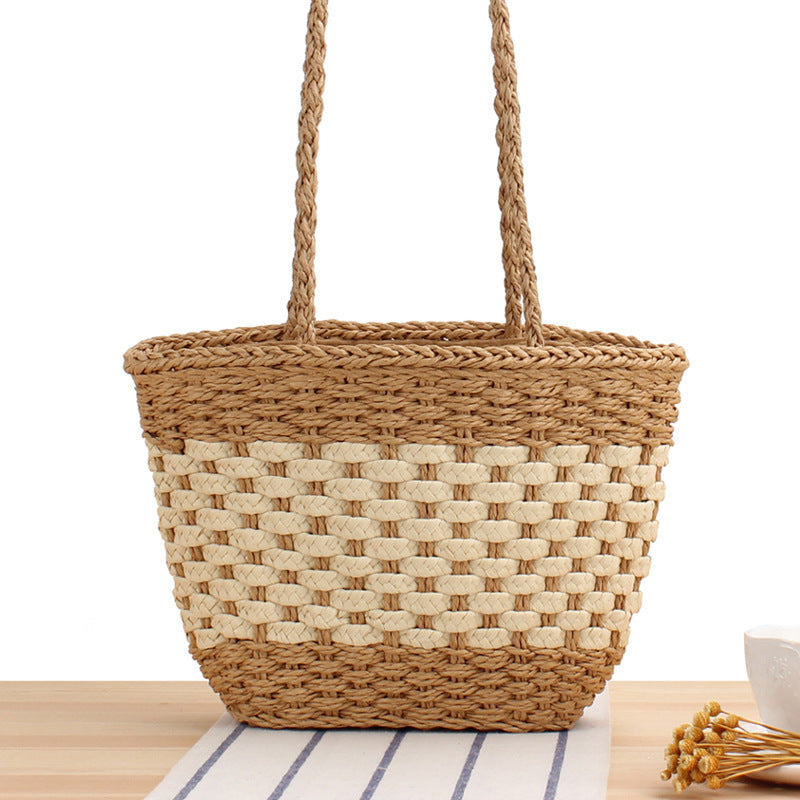 Handcrafted straw tote bag Kalsten