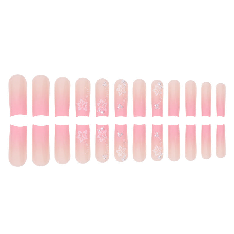 Elegant Floral Acrylic Press-On Nails Kalsten