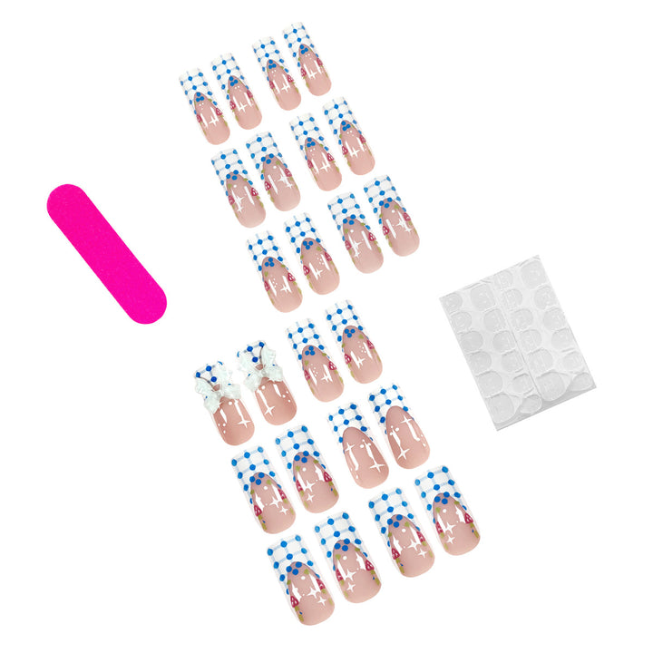 Artistic acrylic nails with playful design Kalsten