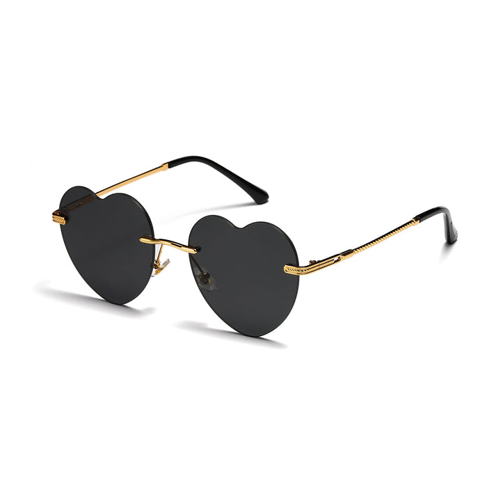 Ladies trendy heart sunglasses with mirrored lenses Kalsten