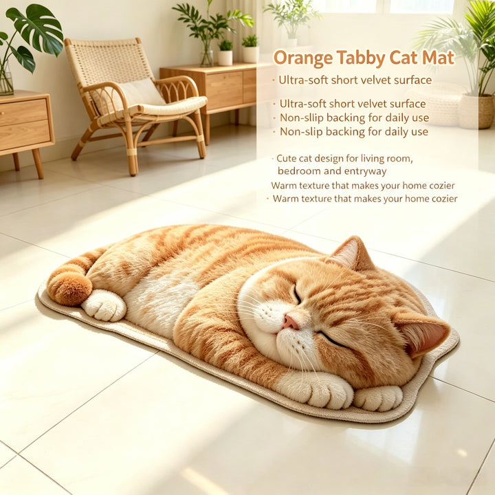 Plush Cat Theme Area Rug