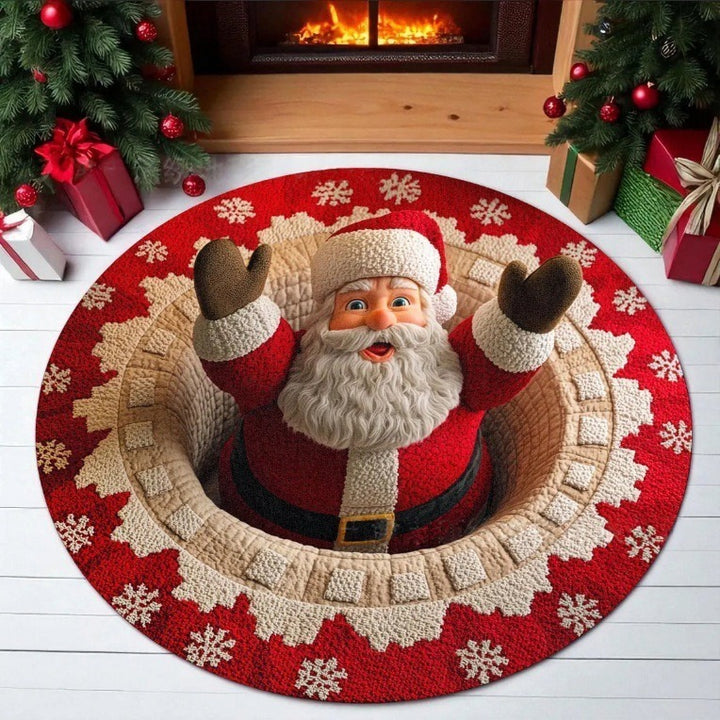 3D Holiday-Themed Circular Area Rug for Home