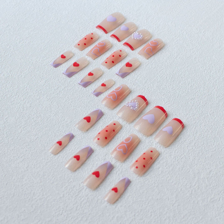 Romantic Heart-Themed Nail Art Kit