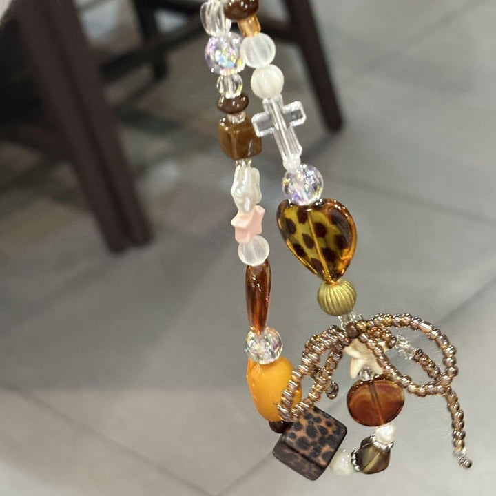 Beaded Heart Charm Necklace Kalsten