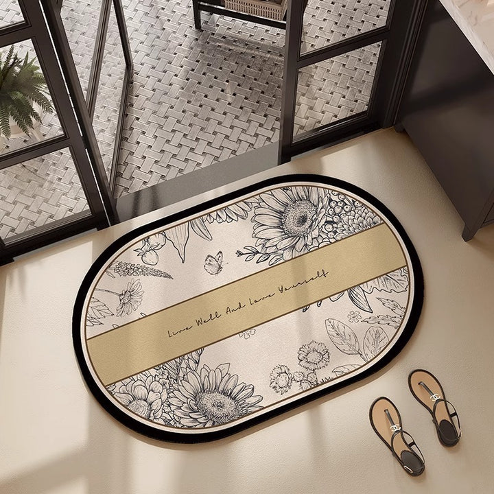 Floral Design Decorative Area Mat Kalsten
