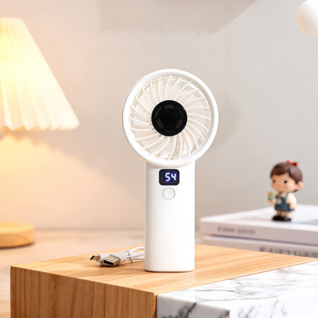 Ladies portable mini fan with digital speed display Kalsten