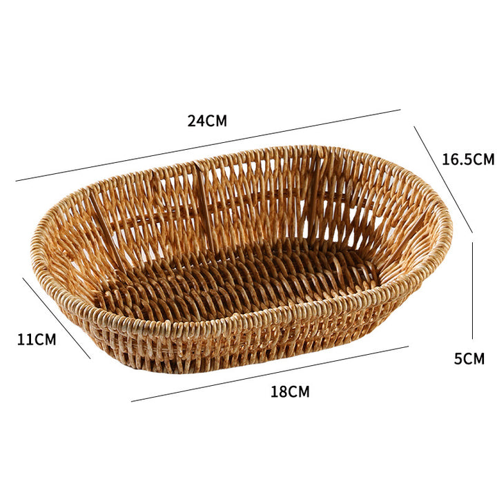 Unisex Round Bowl with Handwoven Rattan Kalsten