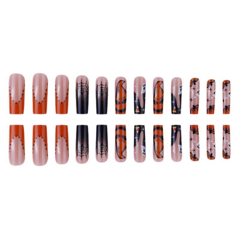 Halloween-Themed Elaborate Press-On Nails