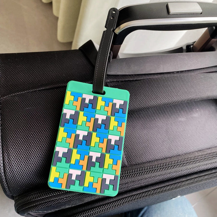 Vibrant Puzzle Pattern Luggage Tag Kalsten