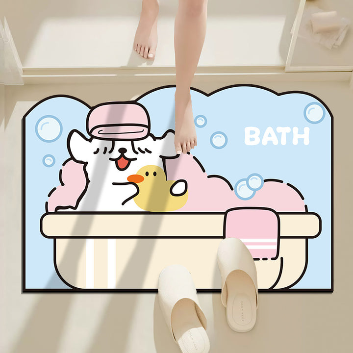 Cartoon Animal Design Bath Mat Kalsten